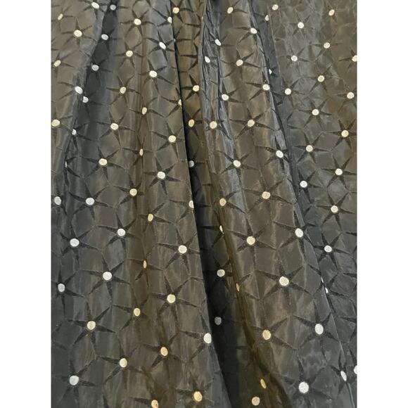 Vtg 1950s velvet taffeta cocktail dress L/XL silver atomic print rhinestone VLV - Picture 4 of 11